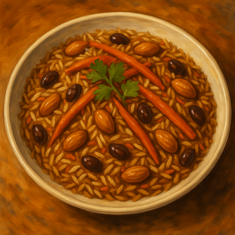 Khabuli aux carottes et raisins – Afghanistan 🇦🇫