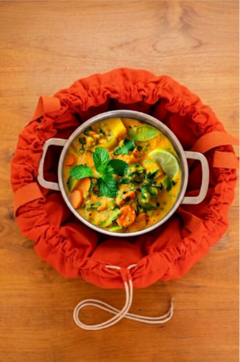 Curry de légumes dans un sac Jack Meal rouge terracotta taille M