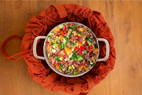 Quinoa aux légumes dans sac Jack Meal rouge terracotta taille M
