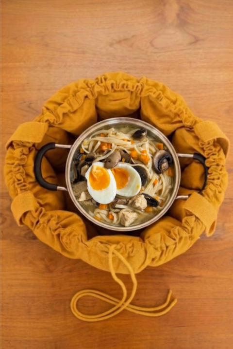 ramen poulet champignon dans sac Jack Meal taille XS jaune terracotta